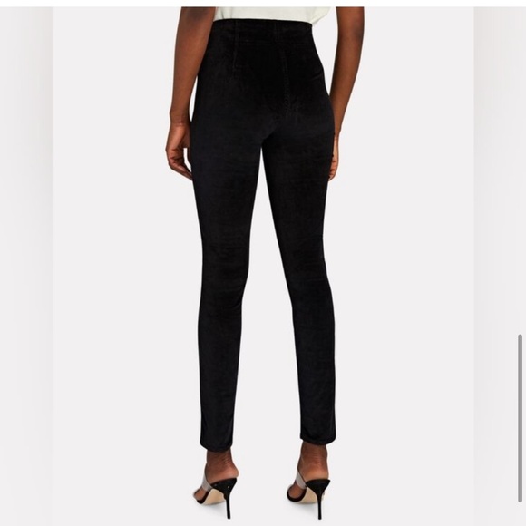 Veronica Beard Debbie Skinny High-Rise Velvet Pant in Black 29 - Picture 3 of 10